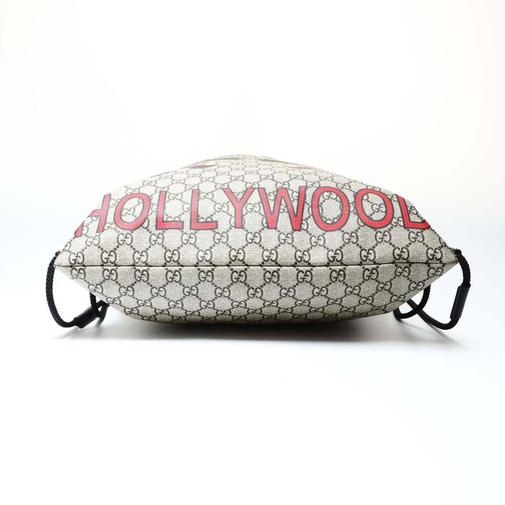 Gucci GG Supreme Drawstring Wolf Backpack, Brown,… - image 7